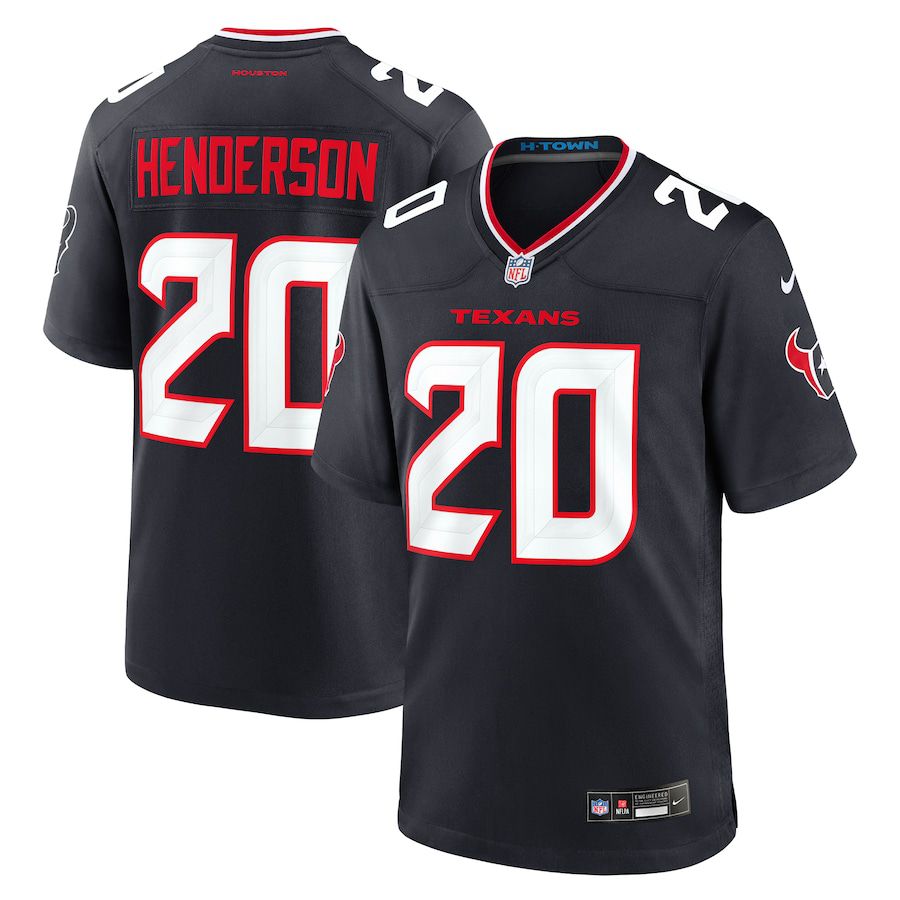 Men Houston Texans #20 C.J. Henderson Nike Navy Team Game NFL Jersey->->NFL Jersey